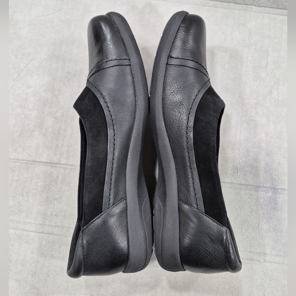 Abeo Etta slip on shoes women's 8 black leather suede Pro Systems Orthotic Core - Picture 4 of 13